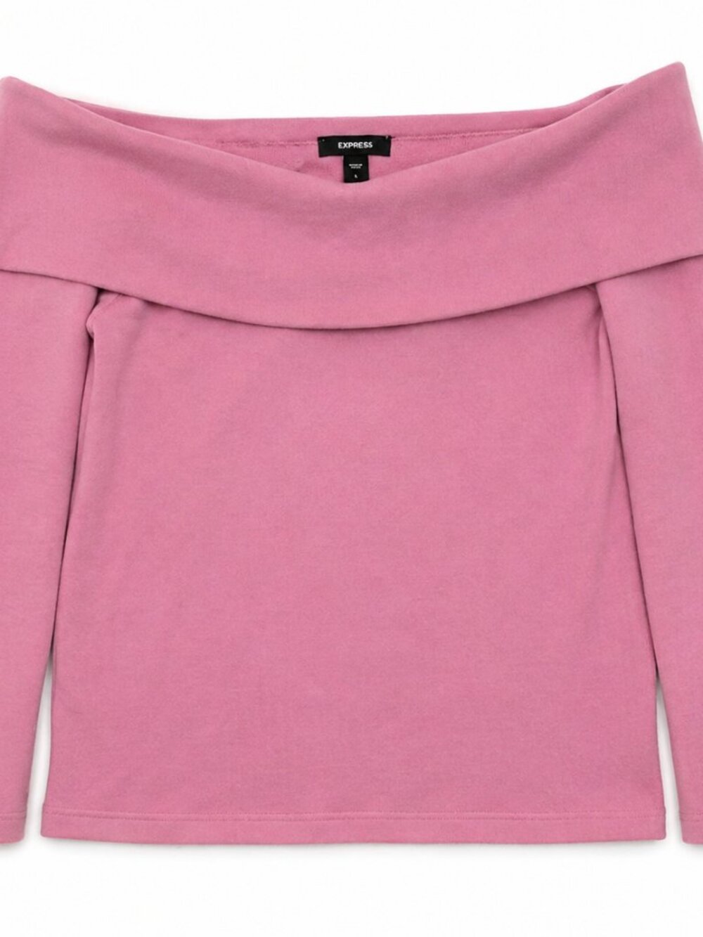 Express Pink Off Shoulder Top Size Large Soft Knit
